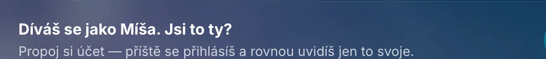 Pruh s dotazem „Jsi to ty?“